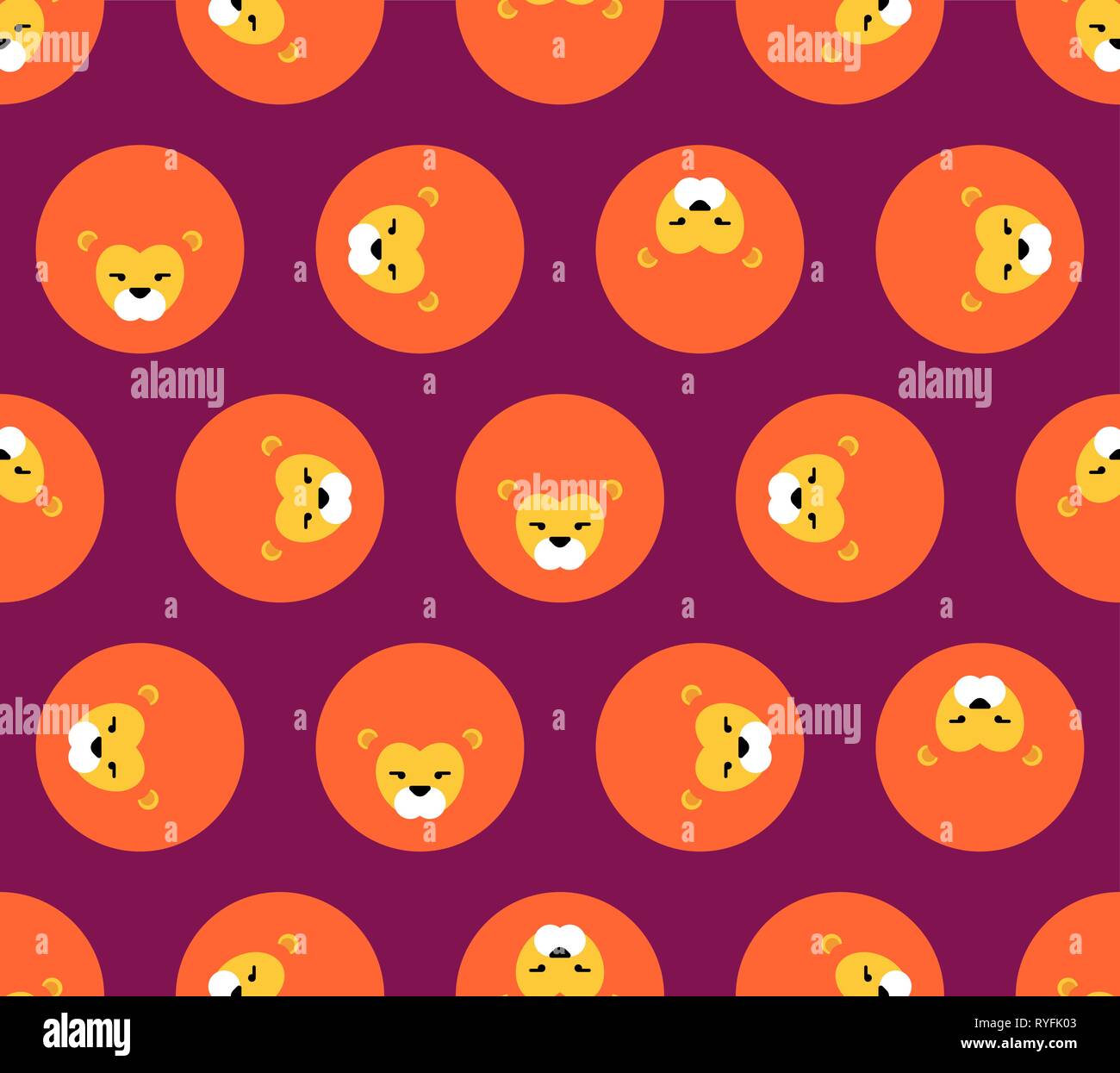 Motif Cartoon Lion Sans Couture Leo Museler L Arriere Plan Texture Tissu Bebe Image Vectorielle Stock Alamy