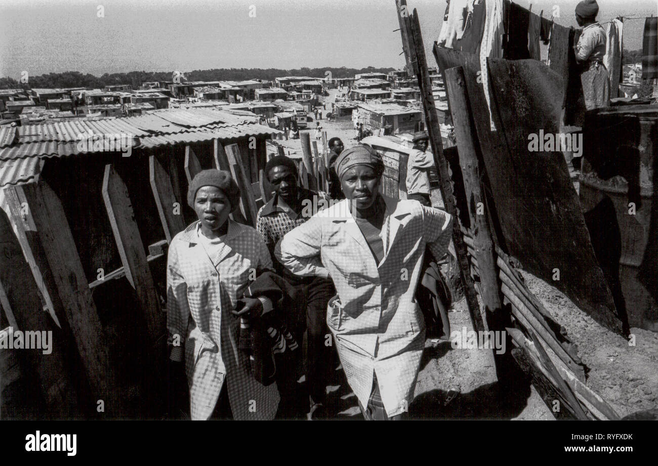 L'apartheid en Afrique du Sud, Cape Town, Crossroads Banque D'Images