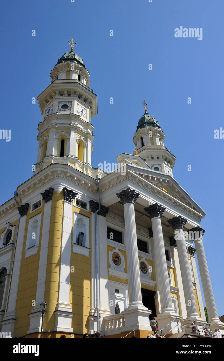 Cathédrale Catholique grecque dans Uzhgorod, Ukraine. Construit en 1646. Gorog katolikus katedralis Ungvaron. Banque D'Images