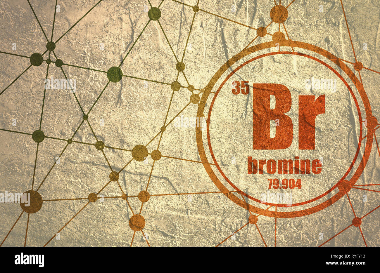 Le brome élément chimique. Banque D'Images