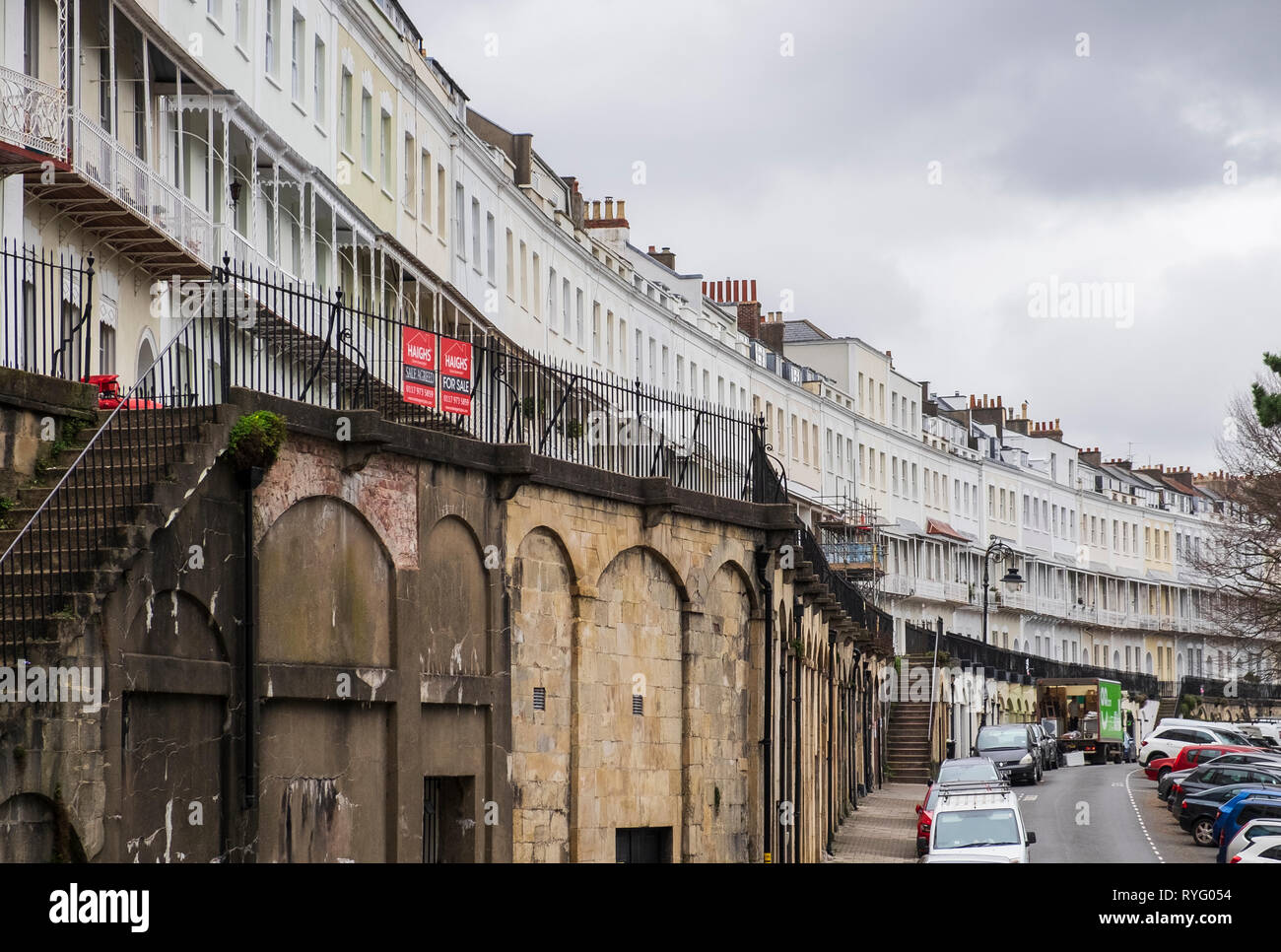 L'architecture géorgienne de Royal York Crescent, Clifton, Bristol Banque D'Images