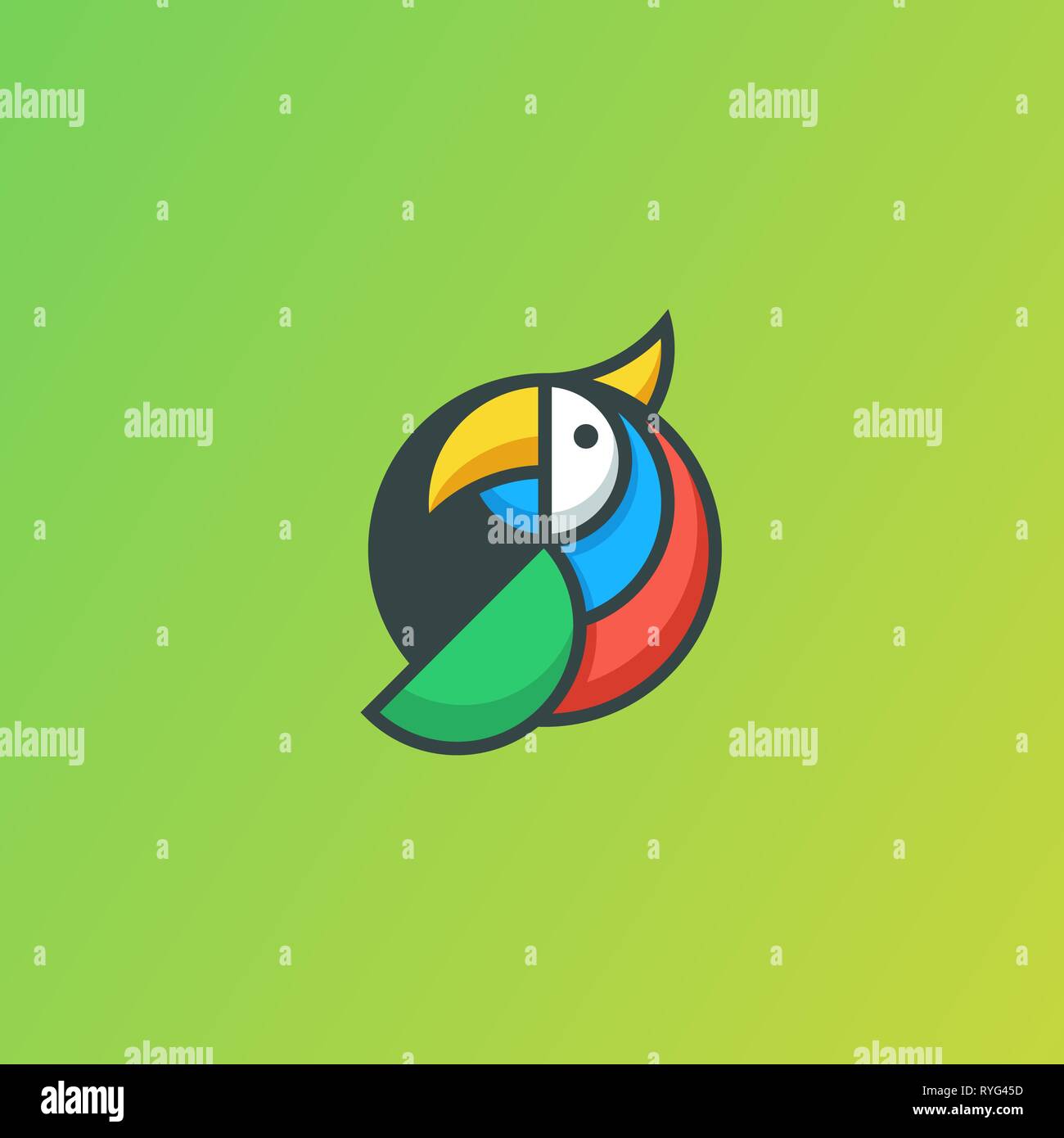 Vector illustration Concept géométrique Parrot modèle. Convient pour l'industrie créative, multimédia, animation, formation, boutique, et tous les bu Banque D'Images