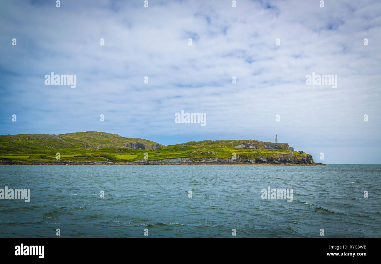 Balise blanche près de Baltimore, West Cork, Irlande Banque D'Images