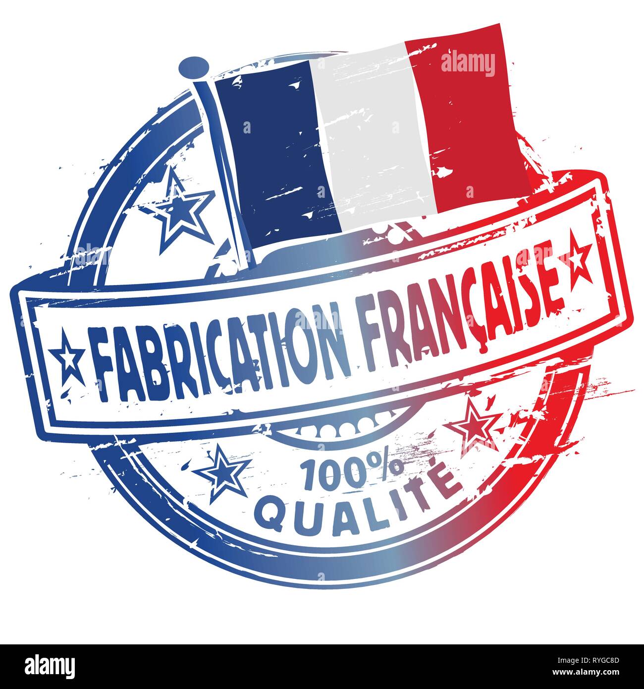 Fabrication francaise et de tampon en caoutchouc fabriqué en France Image  Vectorielle Stock - Alamy