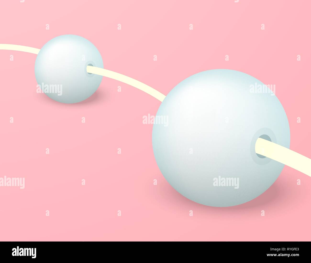 Deux grosses perles de corail sur un fond rose Illustration de Vecteur