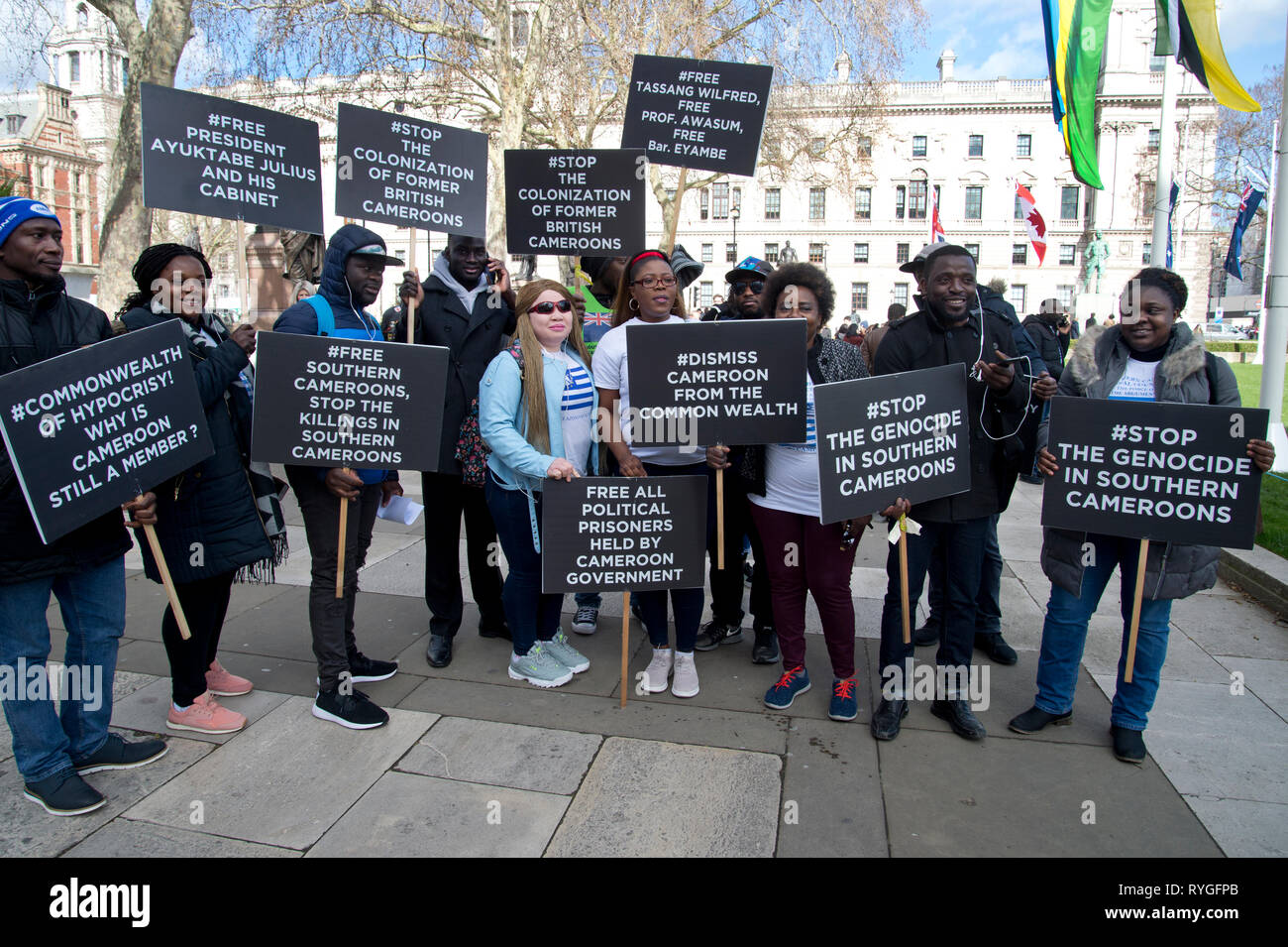 Lundi 11 mars 2019. La place du Parlement. Coomonwealth jour. En protestation contre le Cameroun anglophone si la situation politique. Banque D'Images