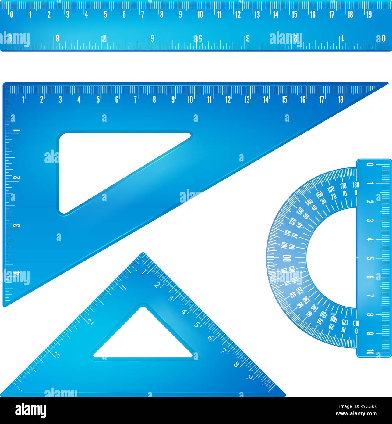 Les règles et les triangles Illustration de Vecteur