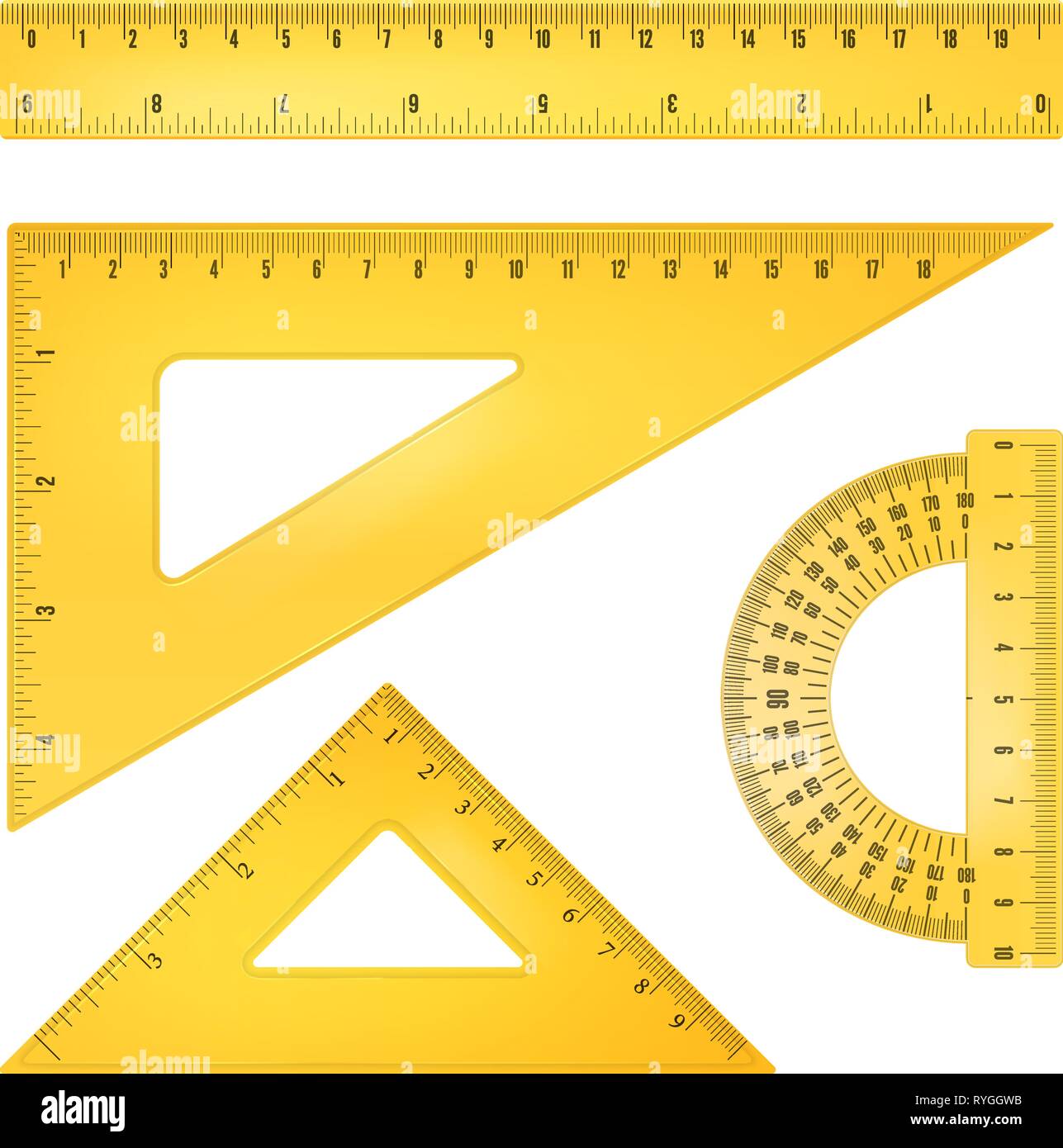 Les règles et les triangles Illustration de Vecteur