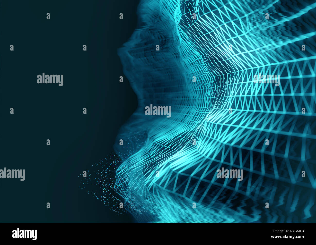 Un futurisitc fond de grille de la technologie pour des sujets tels que le cloud computing et cryptocurrencies. 3D illustration. Banque D'Images