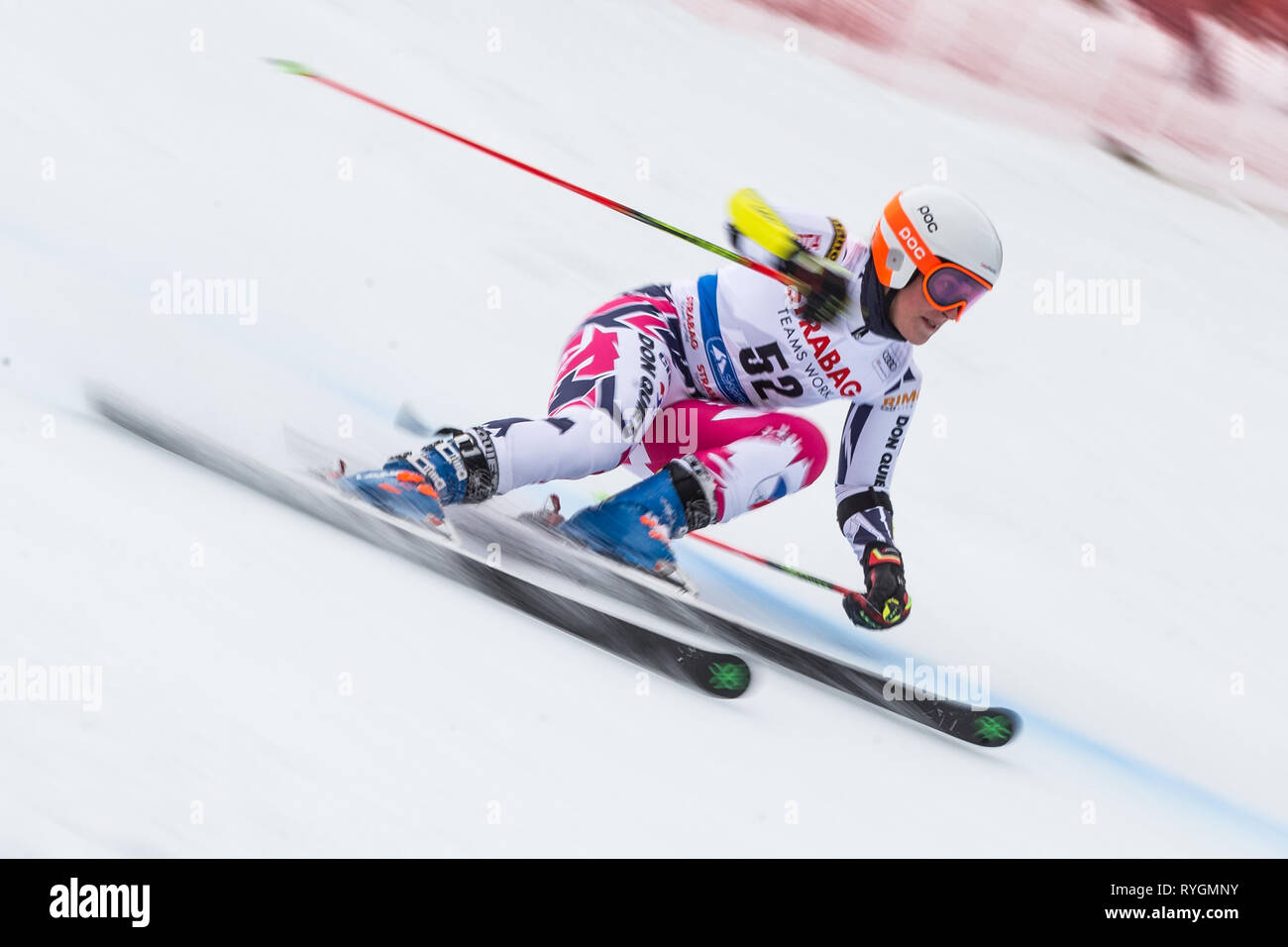 La Tchèque Gabriela Capova participe à la coupe du monde de ski alpin (slalom géant féminin) à Spindleruv Mlyn, République Tchèque, le 9 mars 2019. (CTK Pho Banque D'Images