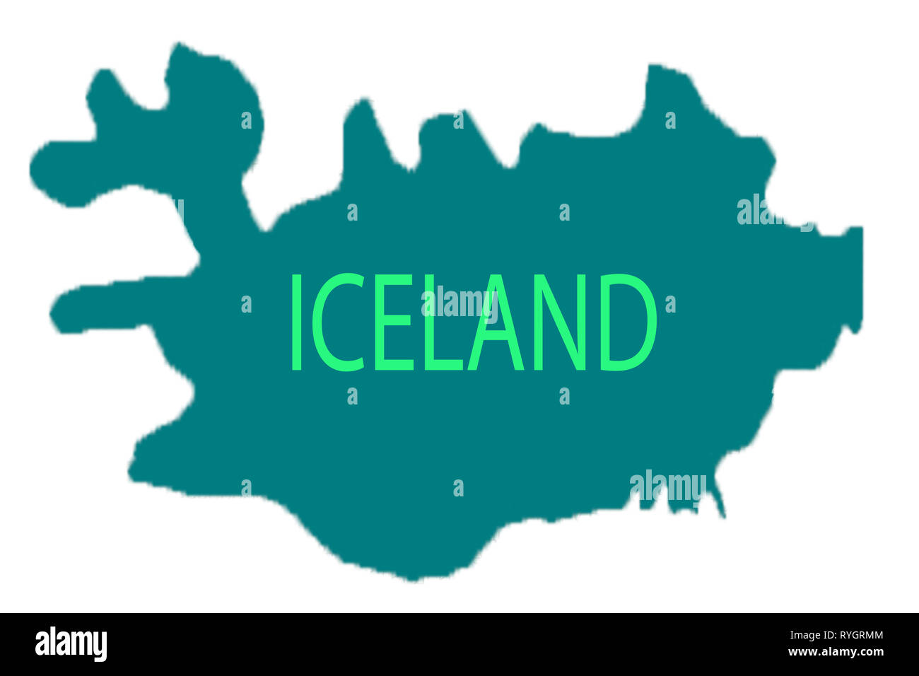 Reykjavik épinglée sur une carte de l'Islande Banque D'Images