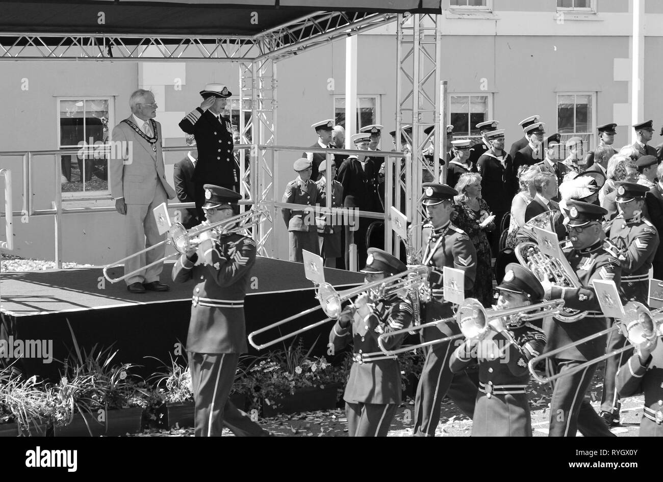 Anne Princesse Royale participant à la Journée nationale des Forces armées Galles UK Banque D'Images