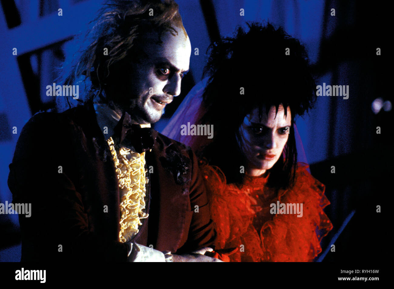 MICHAEL KEATON, Winona Ryder, Beetlejuice, 1988 Banque D'Images