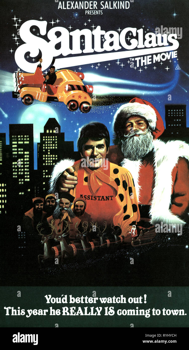 DUDLEY MOORE, David Huddleston MOVIE POSTER, PÈRE NOËL, 1985 Banque D'Images