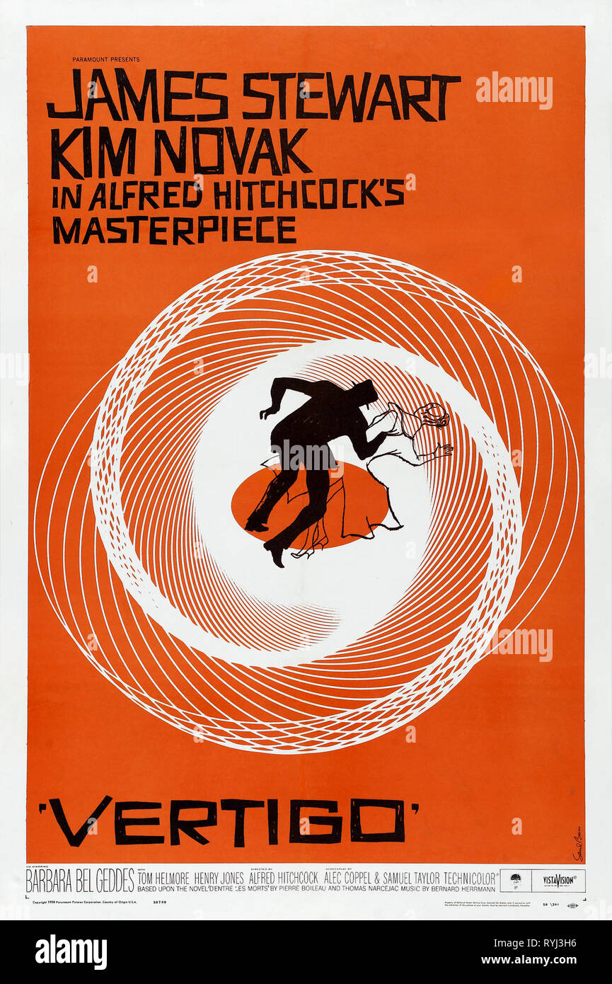 Affiche de film, Vertigo, 1958 Banque D'Images