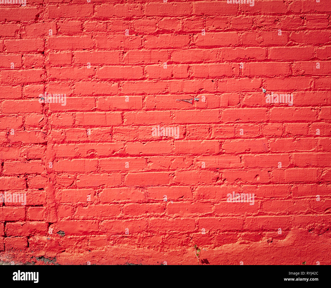 Close-up d'un mur de brique rouge. Banque D'Images
