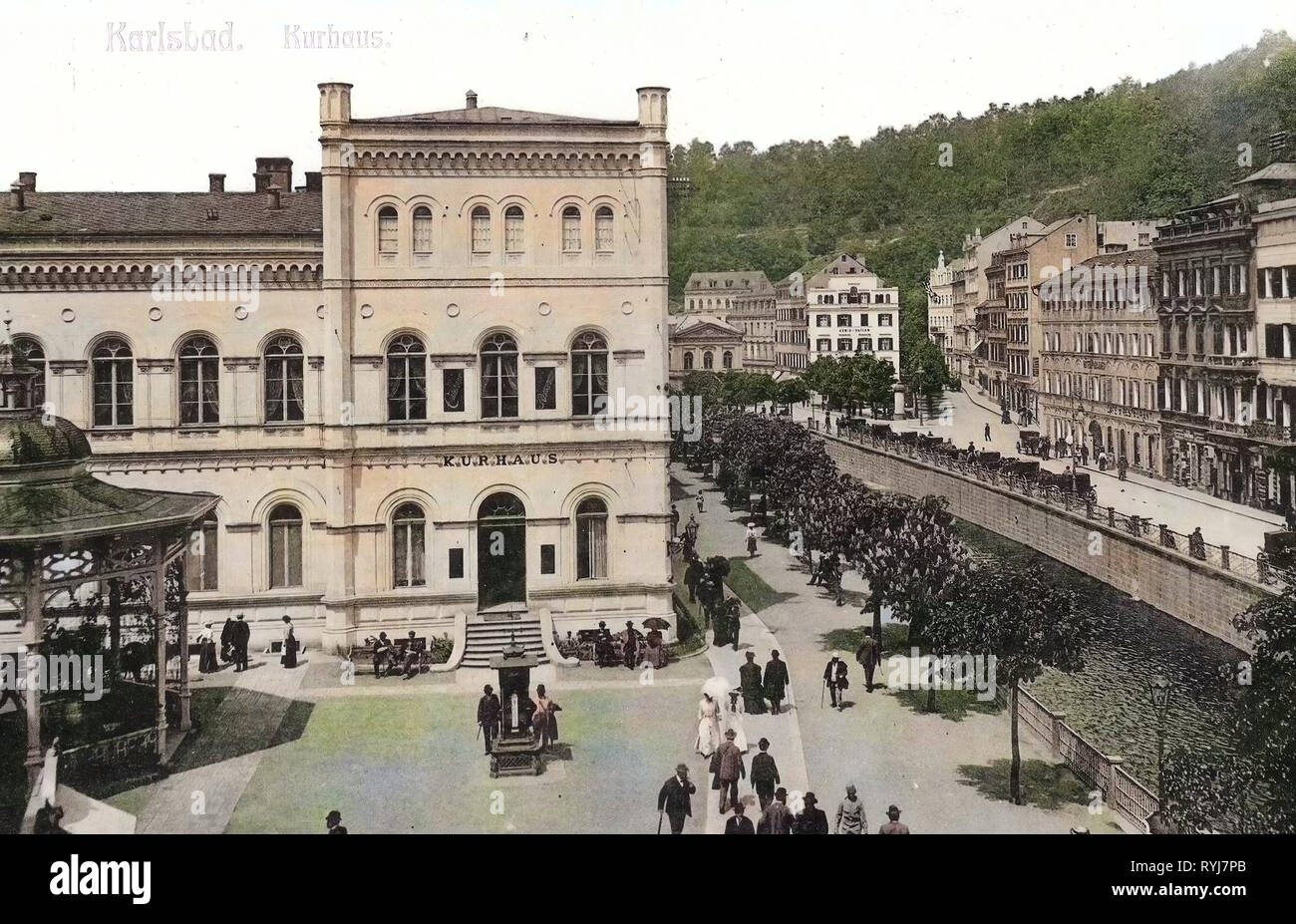 Bâtiments Spa en République tchèque, les bâtiments à Karlovy Vary, Karlovy Vary, 1909, Karlsbad, Kurhaus Banque D'Images