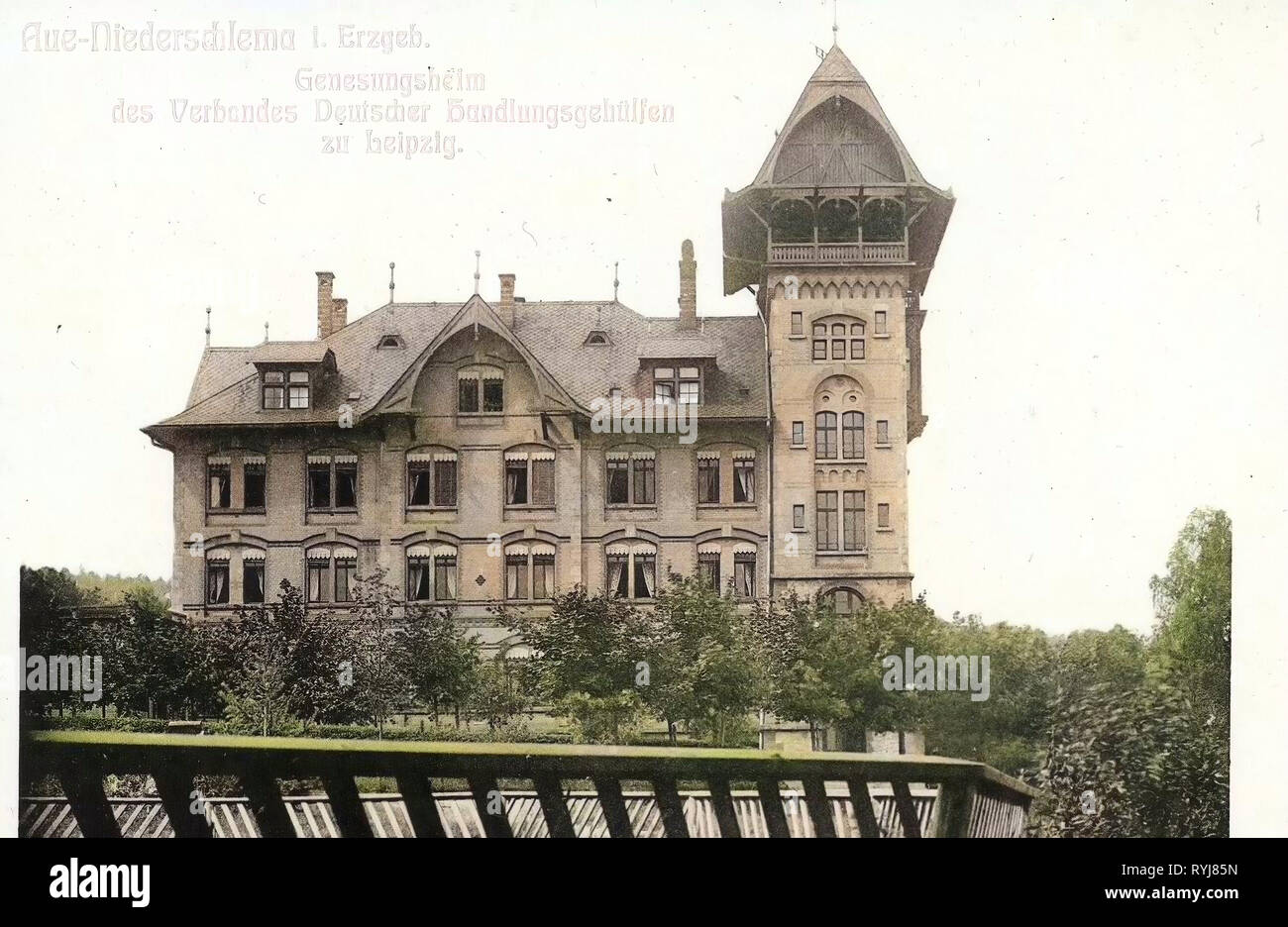 Bâtiments Spa en Saxe, 1909, Erzgebirgskreis, Aue, l'Niederschlema, Genesungsheim, Allemagne Banque D'Images