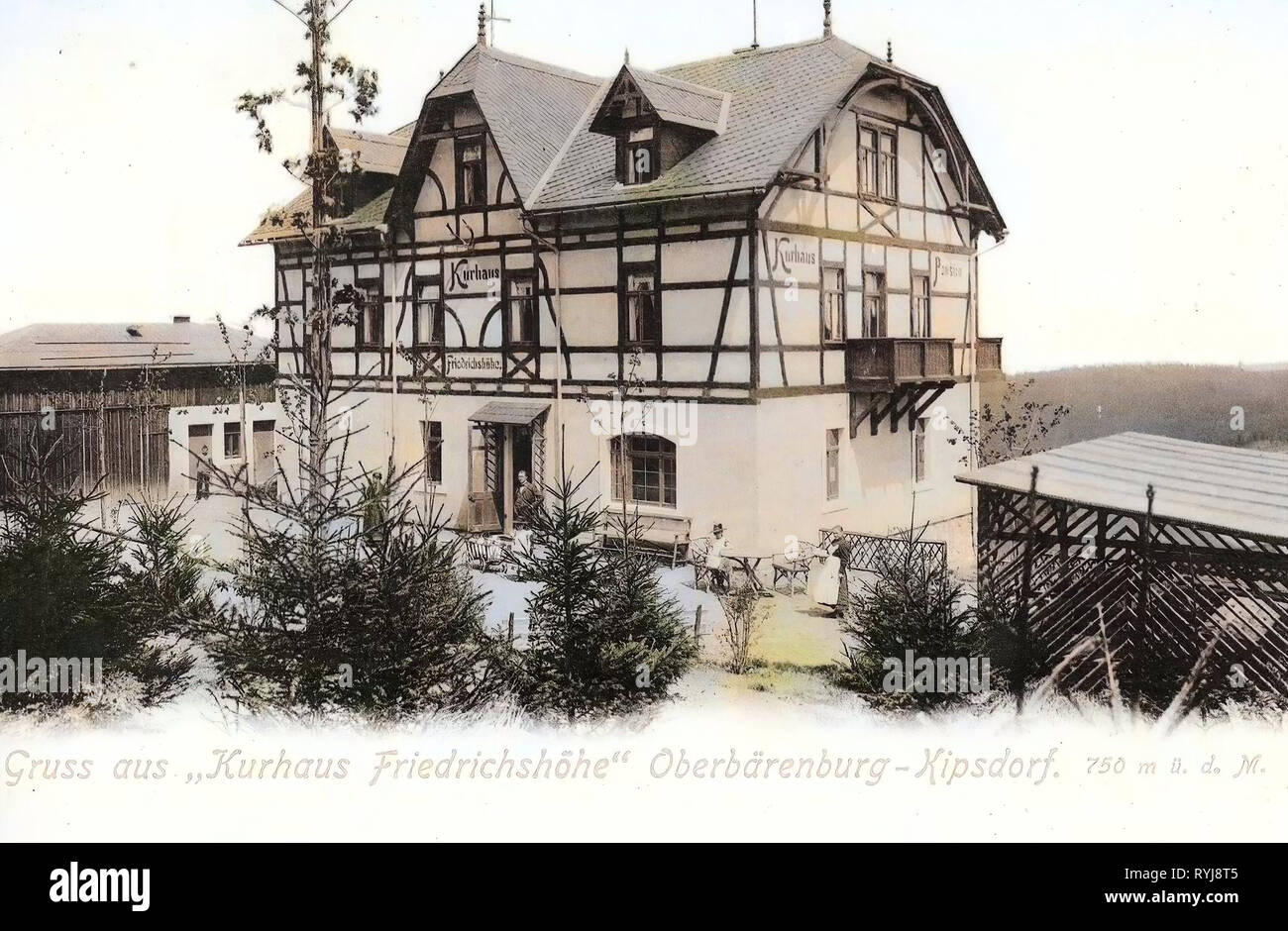 Bâtiments Spa en Saxe, Bärenburg, 1899, Landkreis Sächsische Schweiz-Osterzgebirge, Oberbärenburg, Ferienhotel Huthaus Bärenstein Kurhaus, Allemagne Banque D'Images