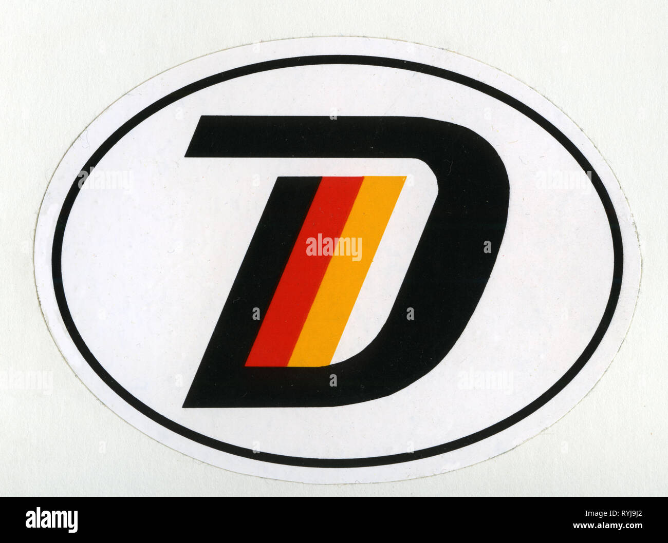 Logo, logo, autocollant "D", début des années 90, Additional-Rights Clearance-Info-Not-Available- Banque D'Images