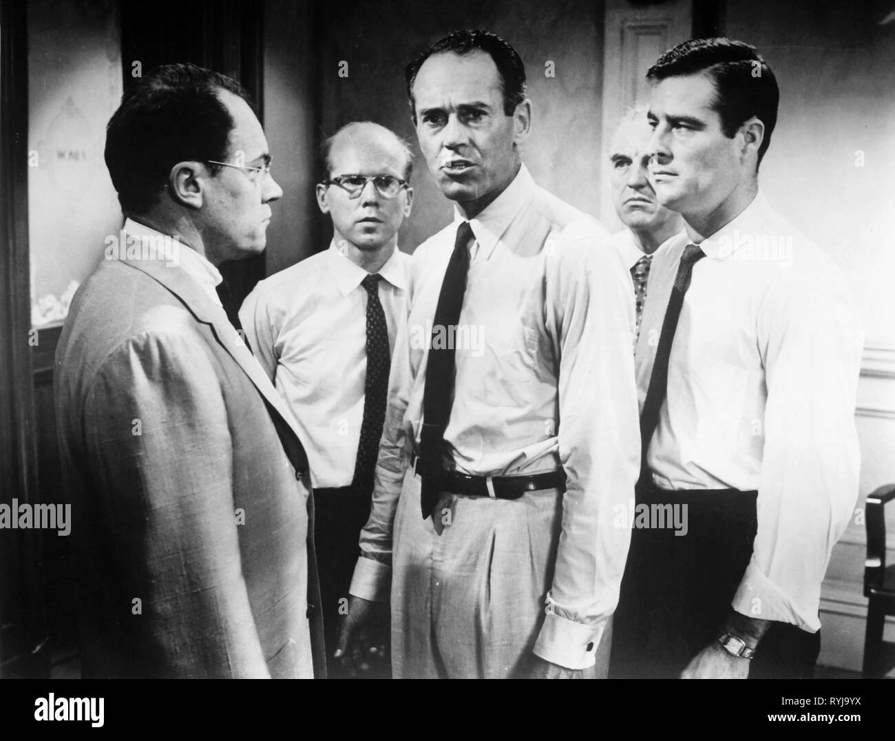 Par exemple MARSHALL, John FIEDLER, Henry Fonda, ED BEGLEY, ROBERT WEBBER, 12 hommes en colère, 1957 Banque D'Images