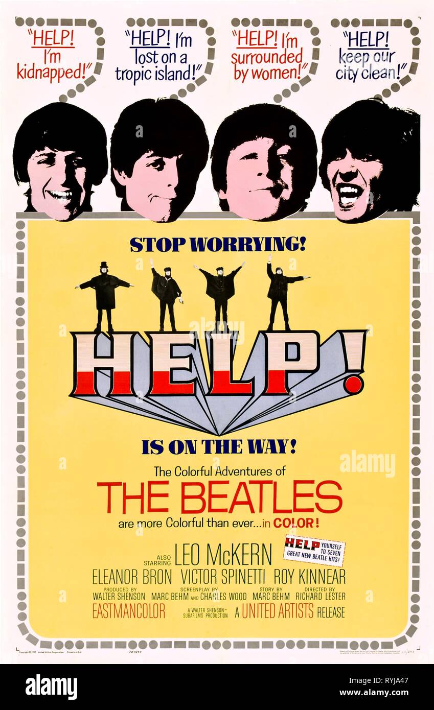 RINGO STARR, paul mccartney, John Lennon, George Harrison, de l'AFFICHE AIDE !, 1965 Banque D'Images