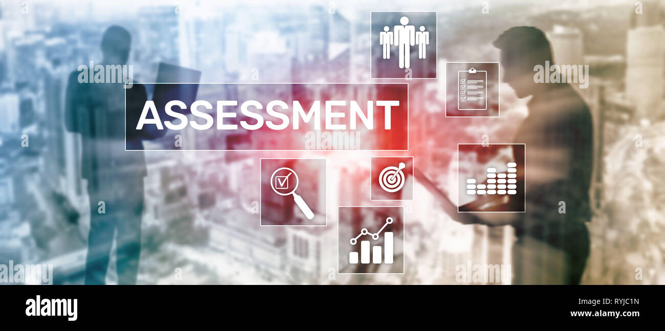 Mesure d'évaluation d'évaluation Analyse d'affaires et la technologie concept sur arrière-plan flou Banque D'Images