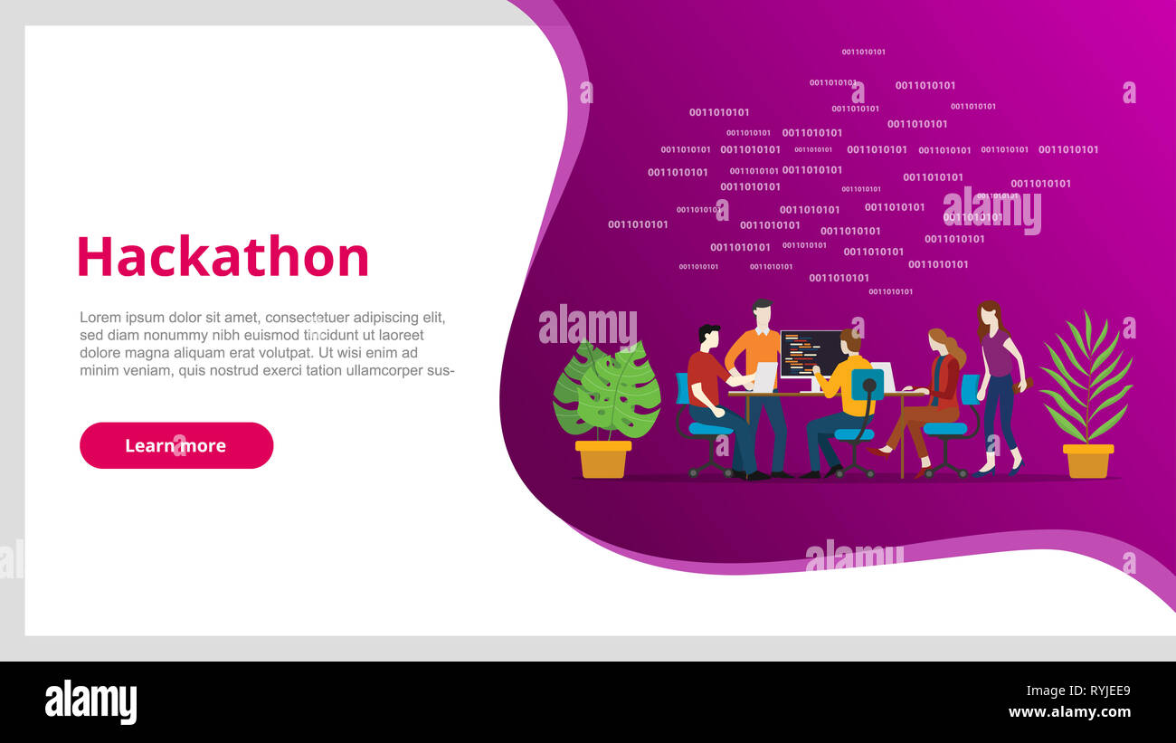 Hackathon le concept l'équipe programmation pour modèles de bannière de site web design - vector Banque D'Images