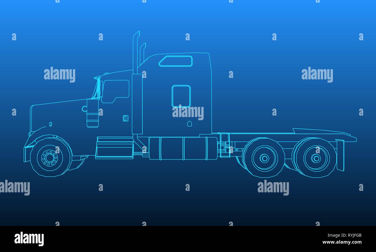 Arrière-plan avec l'exposé du Camion sans remorque. Vector illustration Illustration de Vecteur