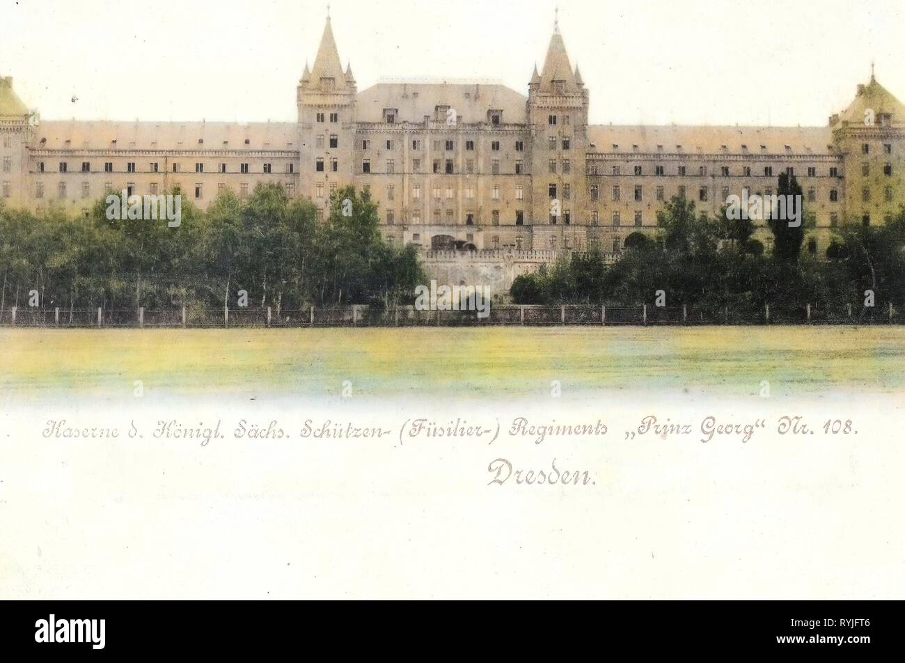 Schützen-Kaserne, Schützen-(Füsilier-)Regiment Prinz Georg (Königlich Saxon) n° 108, 1898, Dresde, Schützen, Kaserne, Allemagne Banque D'Images