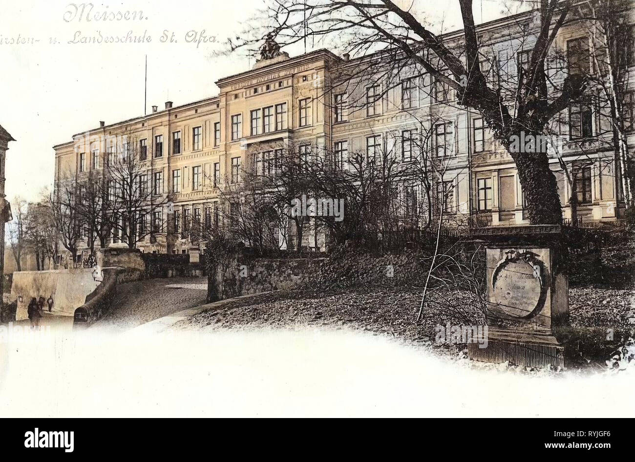 Monuments et mémoriaux à Meißen, Saxon Landesgymnasium Landkreis Sankt Afra, 1898, Meißen, Fürsten, und Landesschule St. l'AFRA, Allemagne Banque D'Images