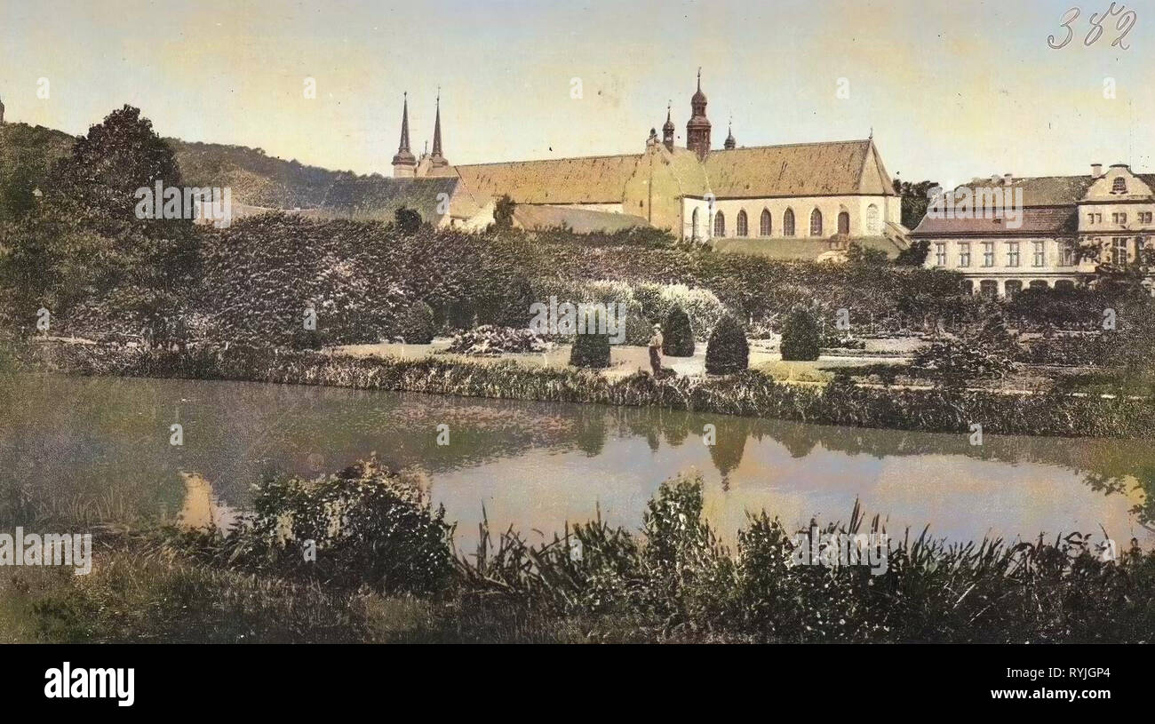 Cathédrale d'Oliwa à Gdańsk, Adam Mickiewicz Park à Gdańsk Oliwa, palais-Oliwa de Gdansk, Gdańsk, dans les années 1890, 1898, en Voïvodie, Oliva, Schloß und Karlsberg Banque D'Images