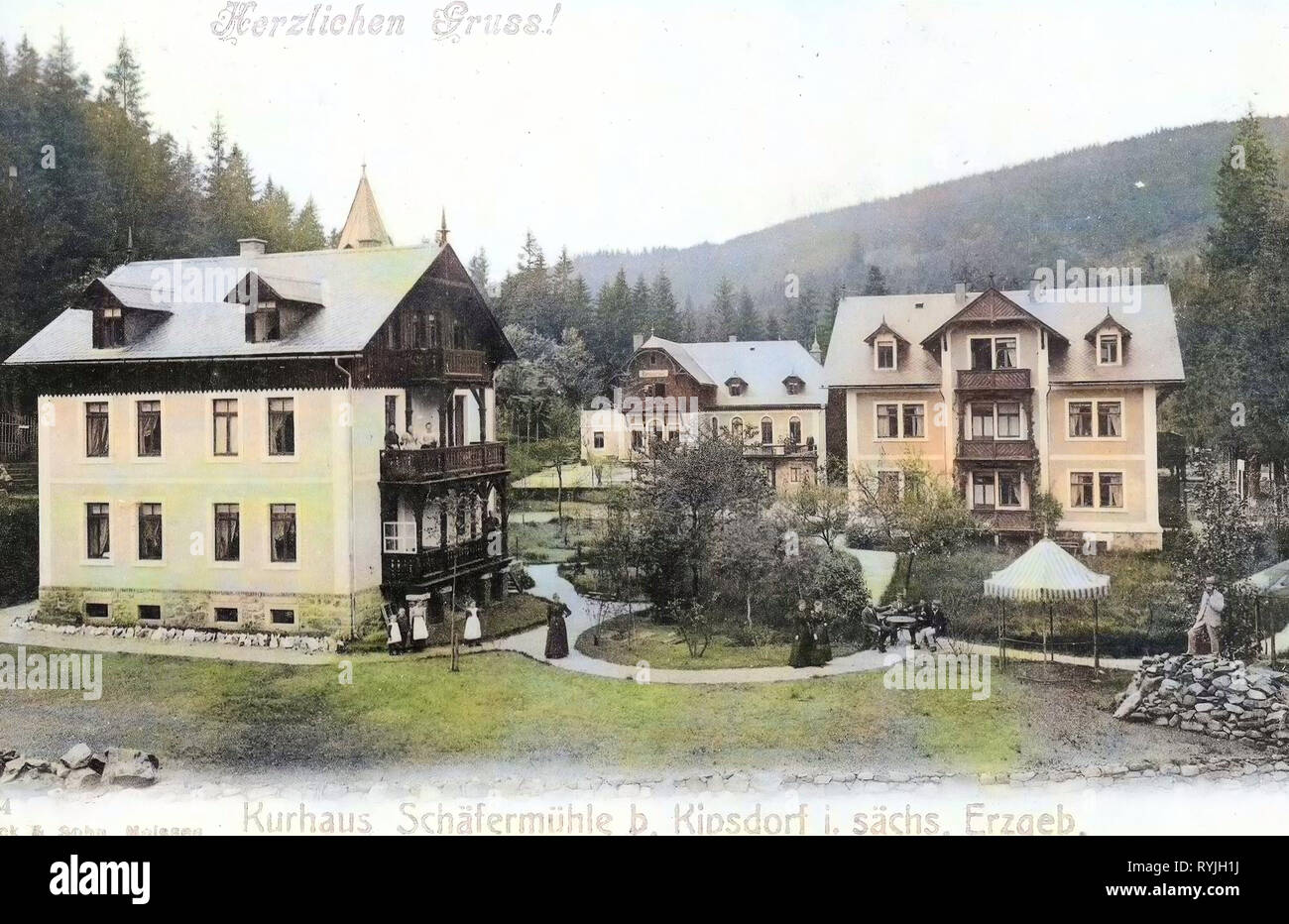 Bâtiments Spa en Saxe, 1898, Landkreis Sächsische Schweiz-Osterzgebirge, Kipsdorf, Schäfermühle Kurhaus, Allemagne Banque D'Images
