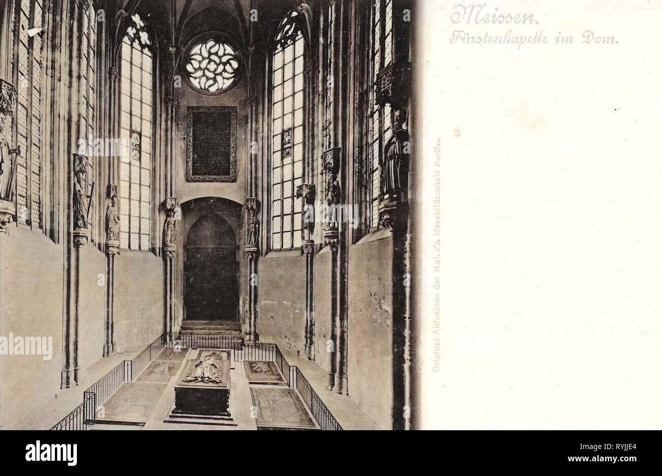 Intérieur de la cathédrale de Meissen, pierres de grand livre en Allemagne, des statues en Saxe, 1899, Meißen, Fürstenkapelle Banque D'Images