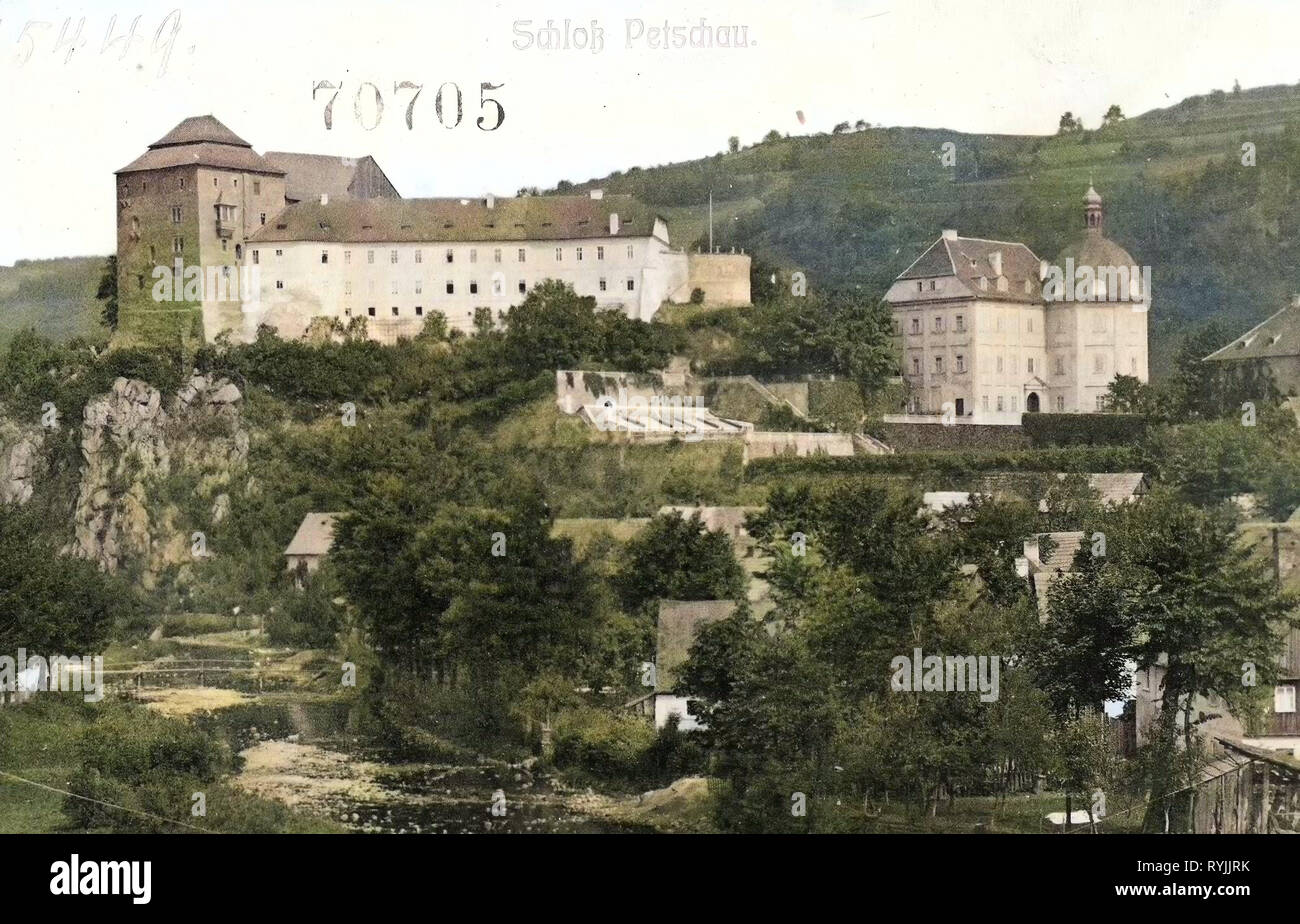 Le château de Bečov nad Teplou, 1899, Région de Karlovy Vary, Petschau, Blick nach Petschau, Schloß, République Tchèque Banque D'Images