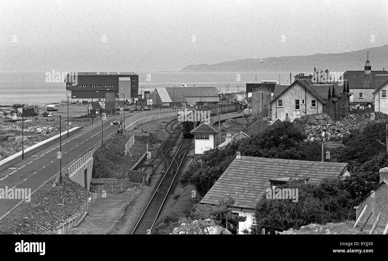 Train à vapeur LNER Le Grand Marquis à Mallaig, la West Highland Line, Ecosse Banque D'Images