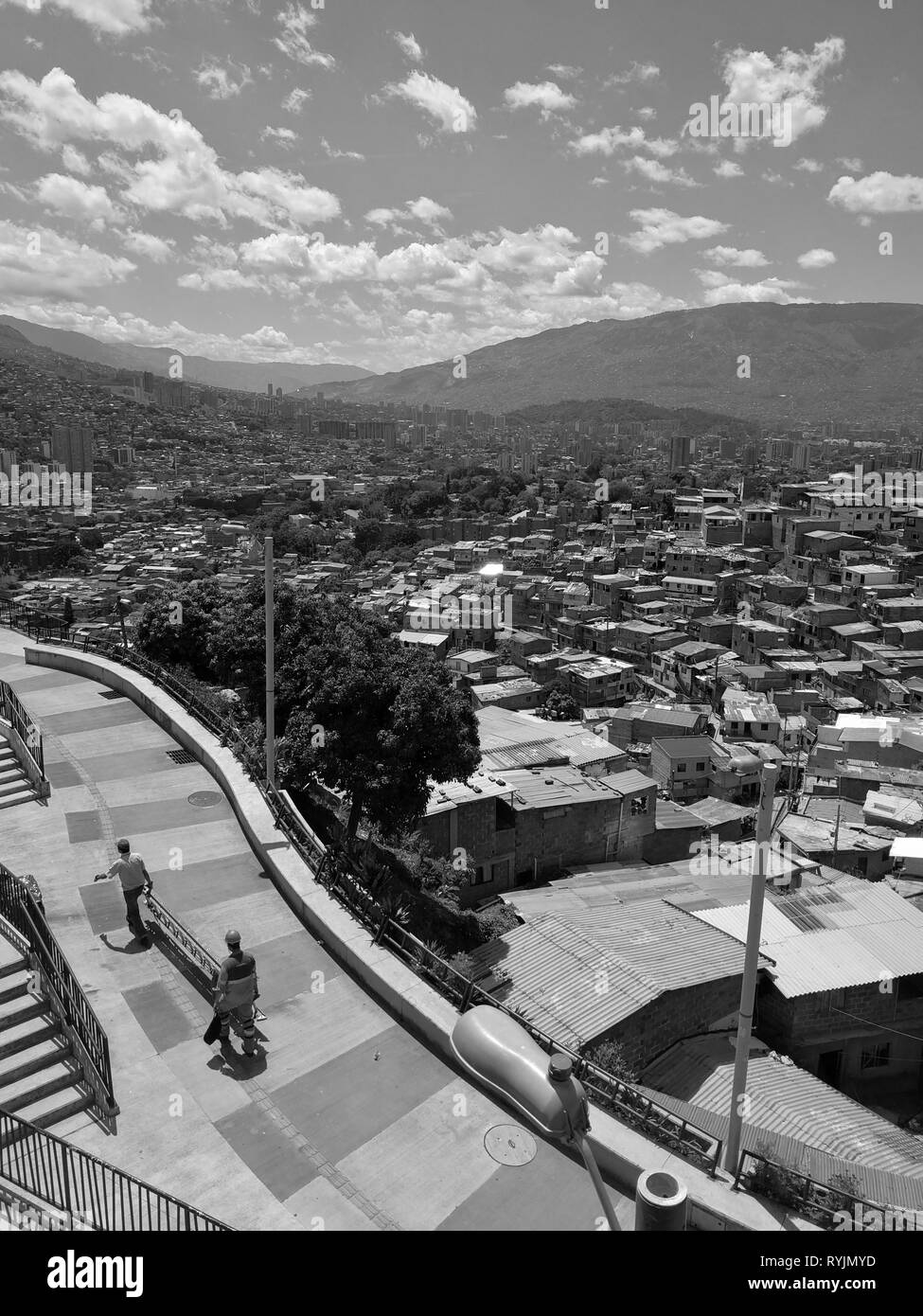 Comuna 13 vue sur Medellin, Colombie Banque D'Images