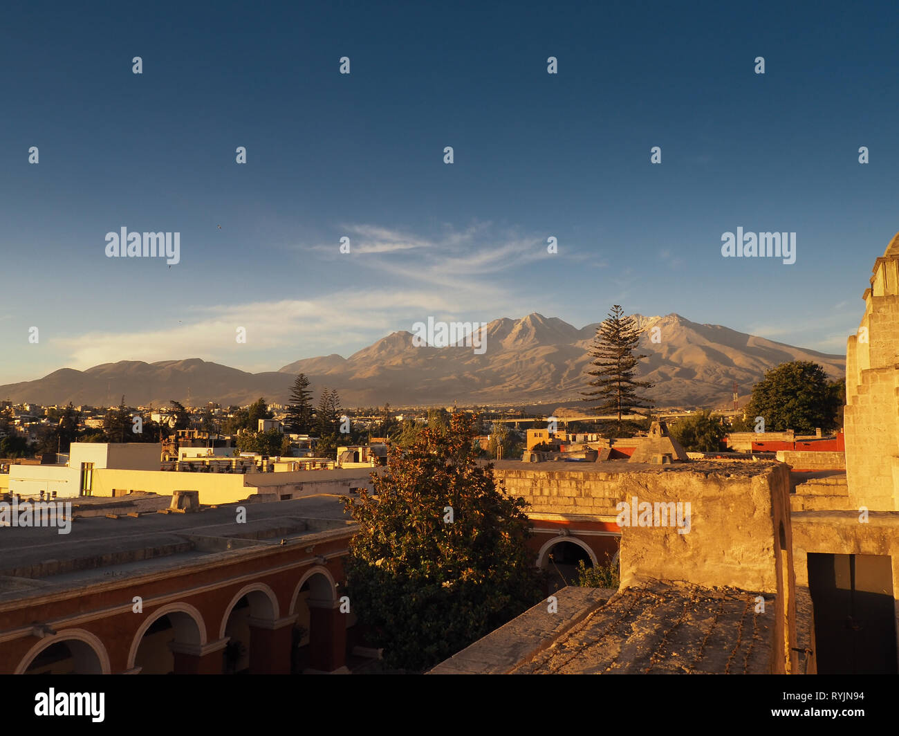 Vue sur le Monastère de Santa Catalina à Arequipa, Pérou Banque D'Images