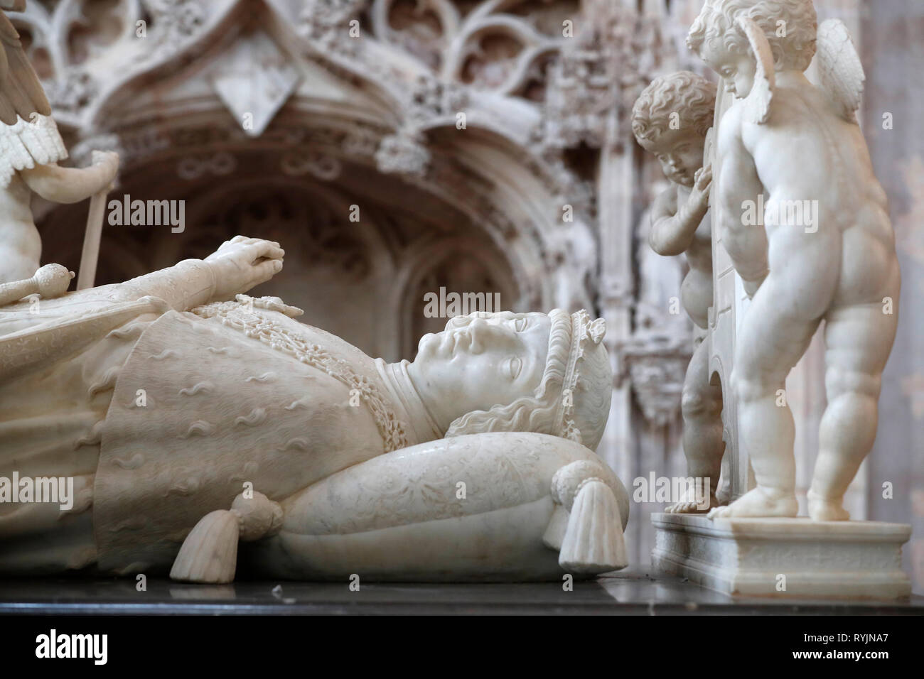 Le monastère royal de Brou. Tombe de Philipert le beau. Bourg en Bresse. La France. Banque D'Images