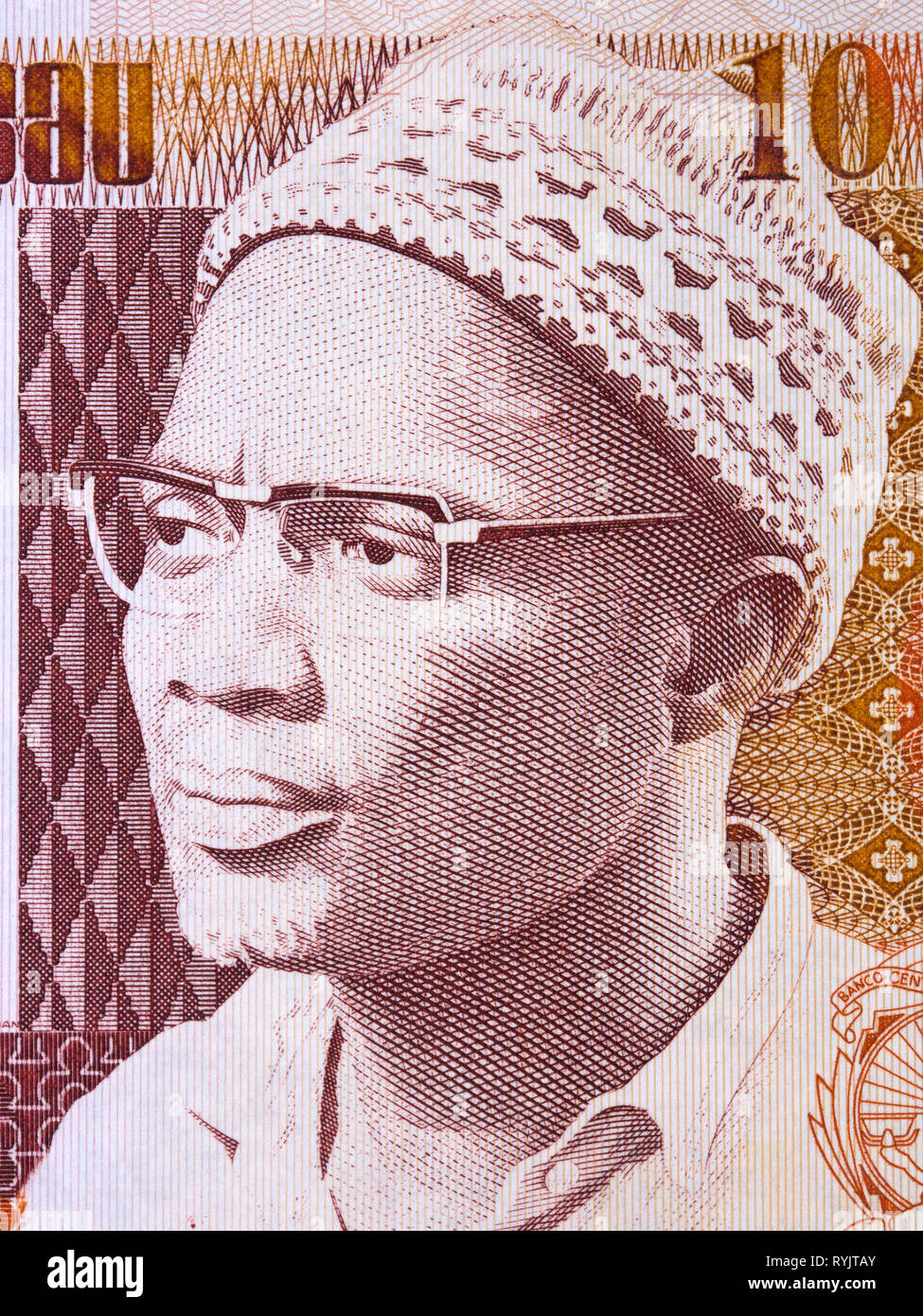 Amilcar Cabral, un portrait de la Guinée-Bissau de l'argent Banque D'Images
