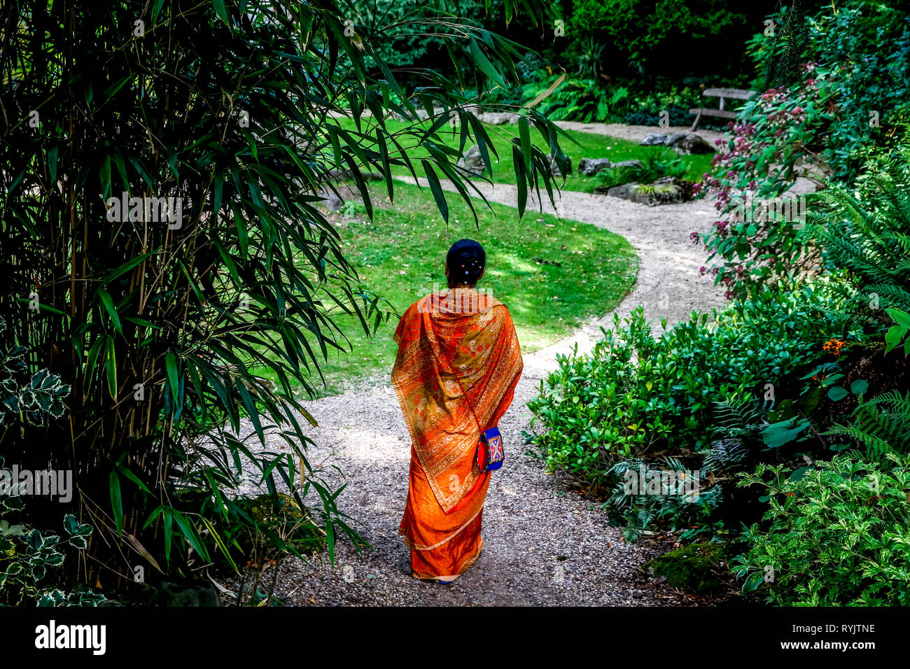 Le jardin de George Harrison, Bhaktivedanta Manor, Watford, Royaume-Uni Banque D'Images