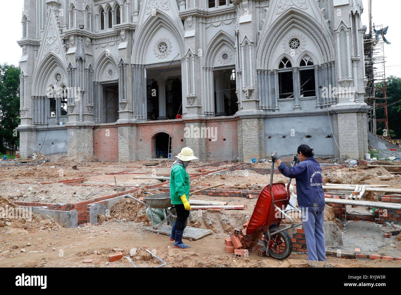 Nouveau site de construction de la cathédrale. Que Phuoc. Le Vietnam. Banque D'Images