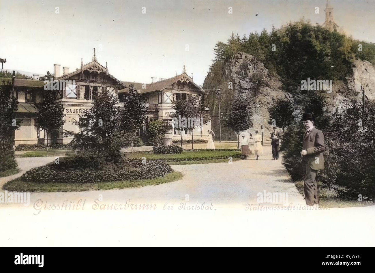 Bâtiments Spa en République tchèque, 1899, Région de Karlovy Vary, Gießhübl, Sauerbrunn, Kaltwasserheilanstalt Banque D'Images
