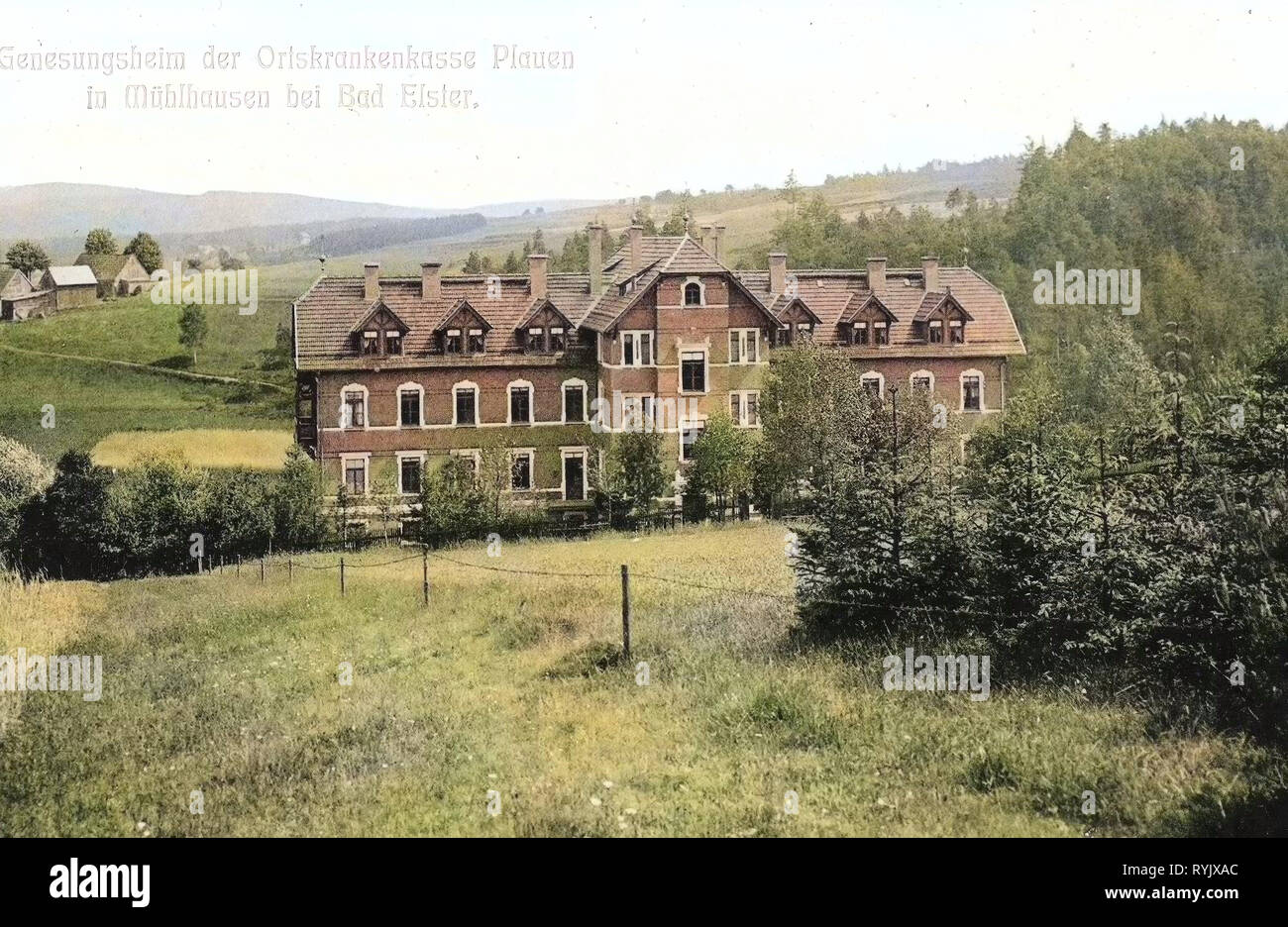 Bâtiments de Bad Elster, bâtiments Spa en Saxe, 1911, Vogtlandkreis, Mühlhausen, Genesungsheim, Allemagne Banque D'Images