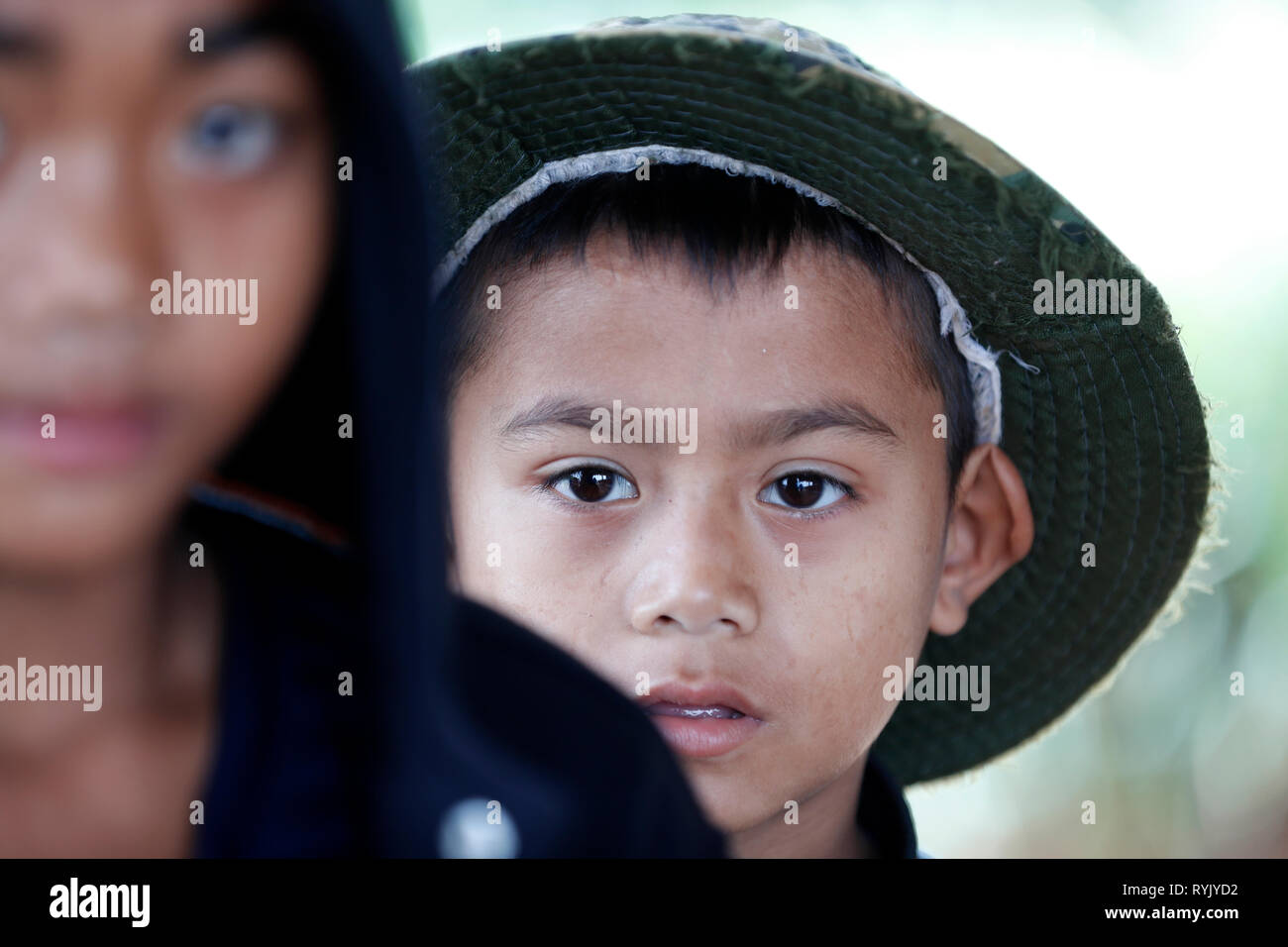 Enfants de minorités ethniques. Dalat. Le Vietnam. Banque D'Images