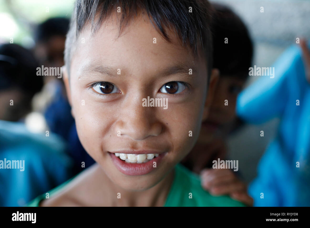 Enfants de minorités ethniques. Dalat. Le Vietnam. Banque D'Images