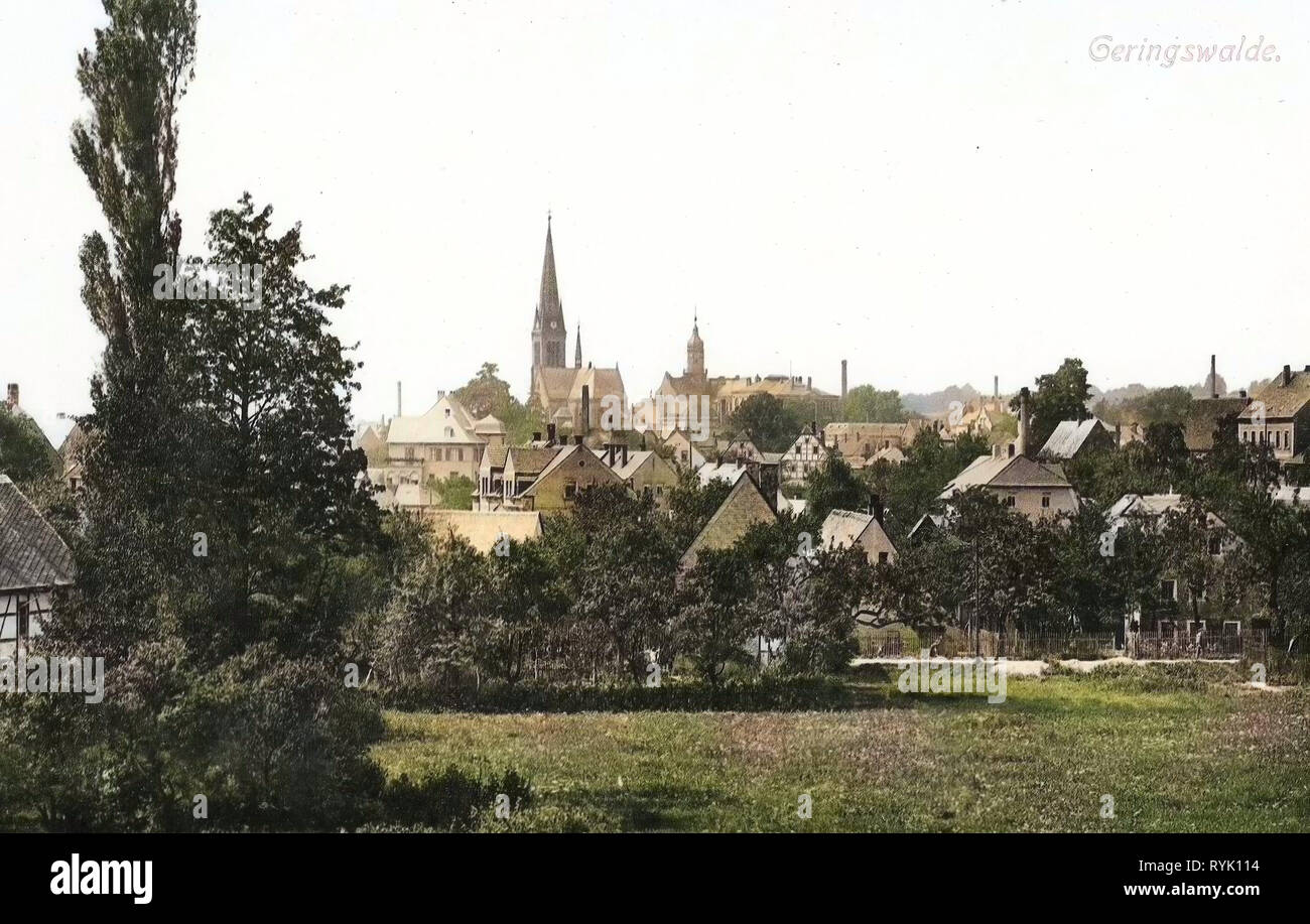 Vues de Geringswalde, Hilmsdorf, Martin-Luther-Kirche (Geringswalde), 1913, Landkreis Mittelsachsen, Geringswalde, Allemagne Banque D'Images