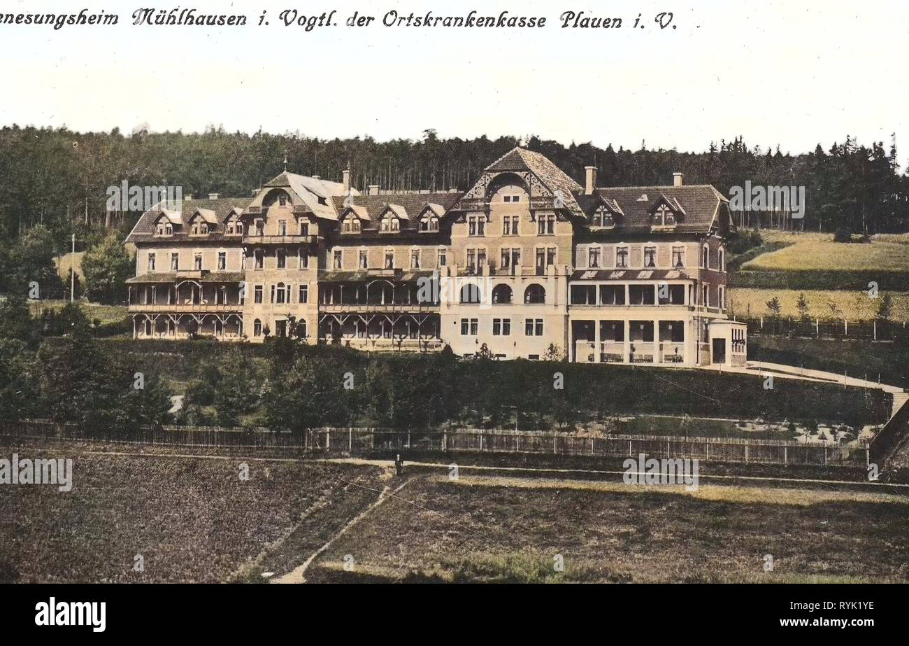 Bâtiments Spa en Saxe, bâtiments en Bad Elster, 1913, Vogtlandkreis, Mühlhausen, Genesungsheim, Allemagne Banque D'Images