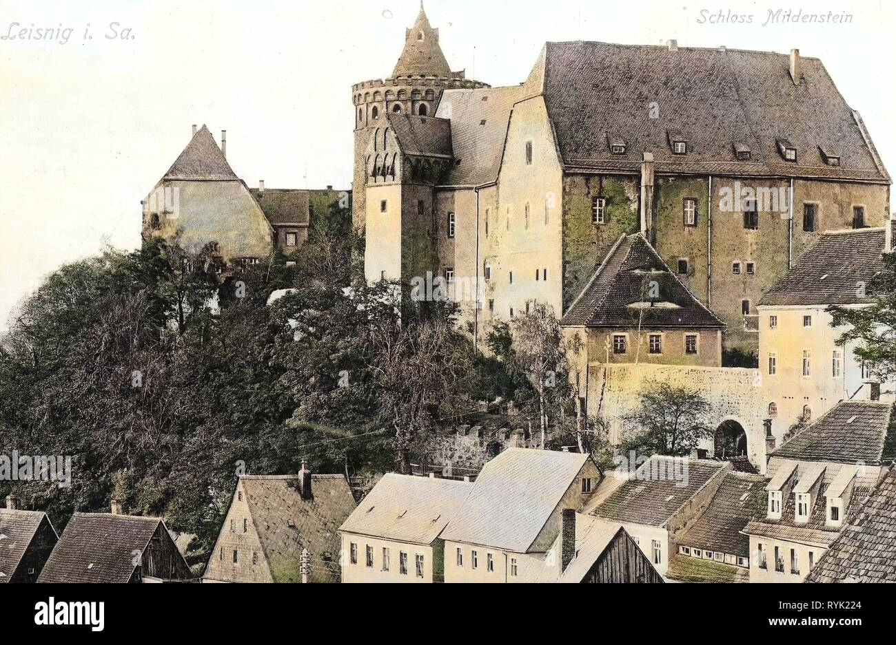 Burg Mildenstein, bâtiments à Leisnig, 1913, Landkreis Mittelsachsen, Leisnig, Schloß Mildenstein, Allemagne Banque D'Images