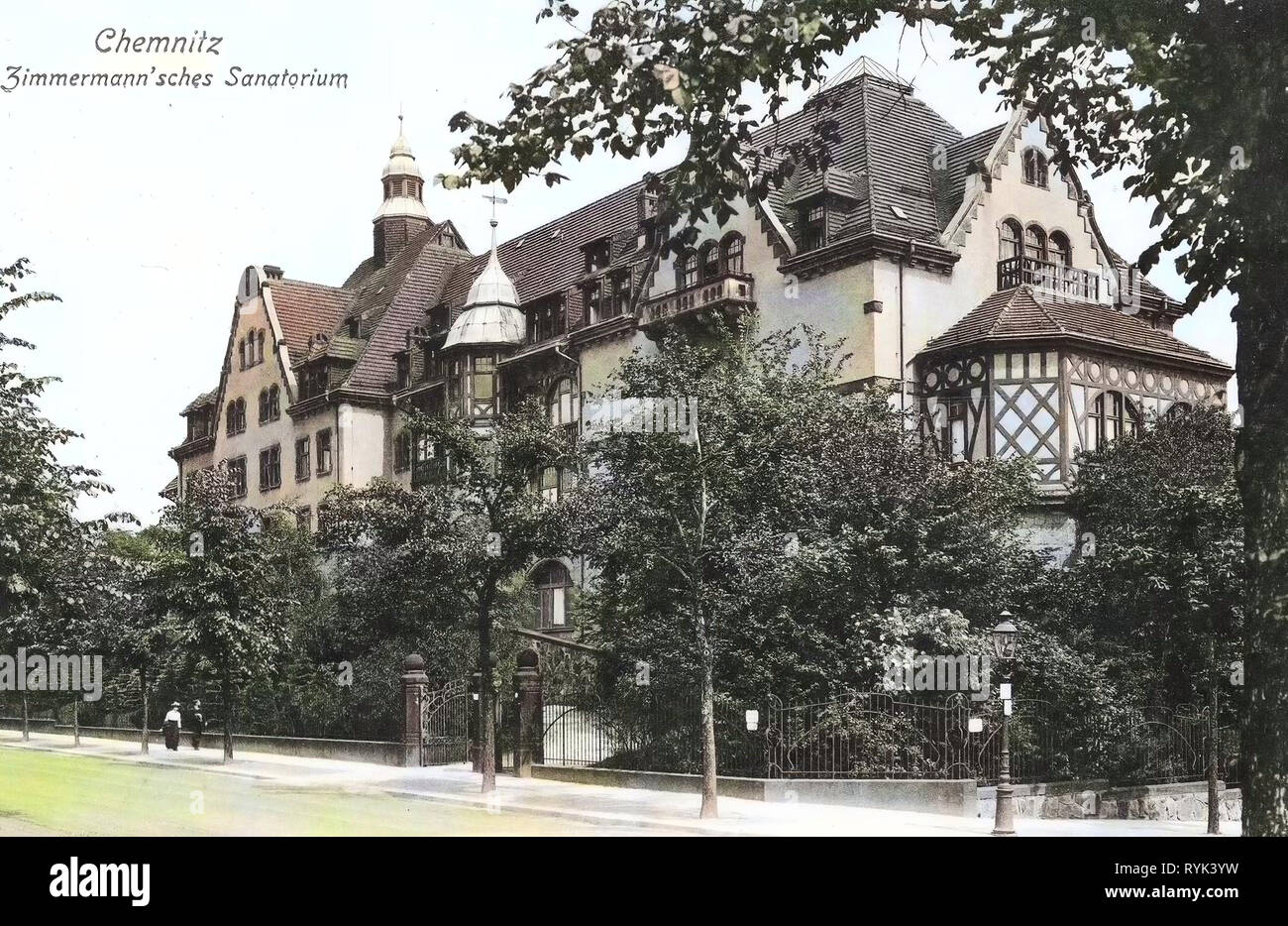 Bâtiments Spa en Saxe, bâtiments à Chemnitz, d'accueil les bâtiments en Allemagne, 1914, Chemnitz, Zimmermannsches Sanatorium Banque D'Images